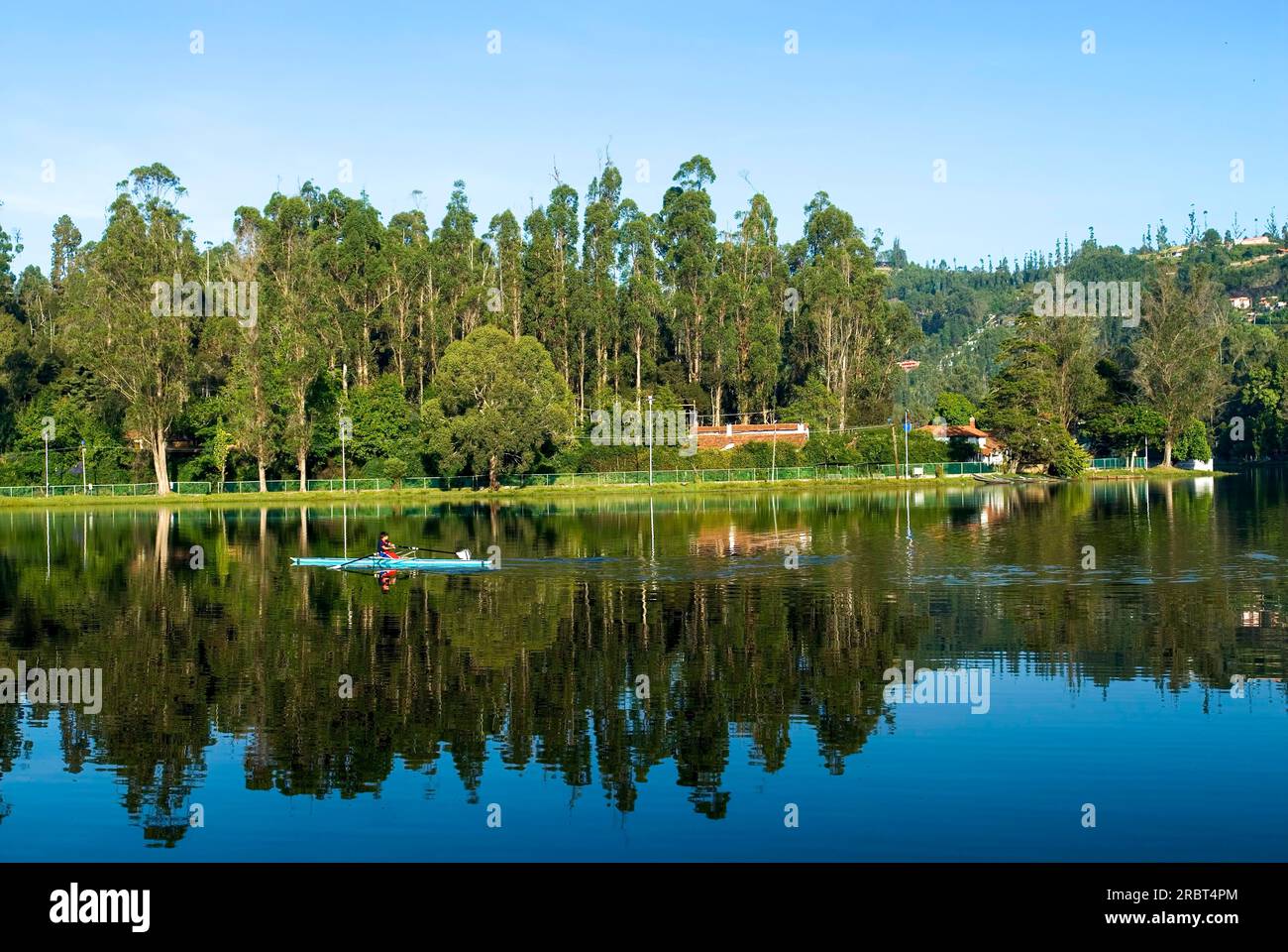 Kodai Kodaikanal Lake ist ein künstlicher See aus dem Jahr 1863 in Kodaikanal, Tamil Nadu, Südindien, Indien und Asien Stockfoto