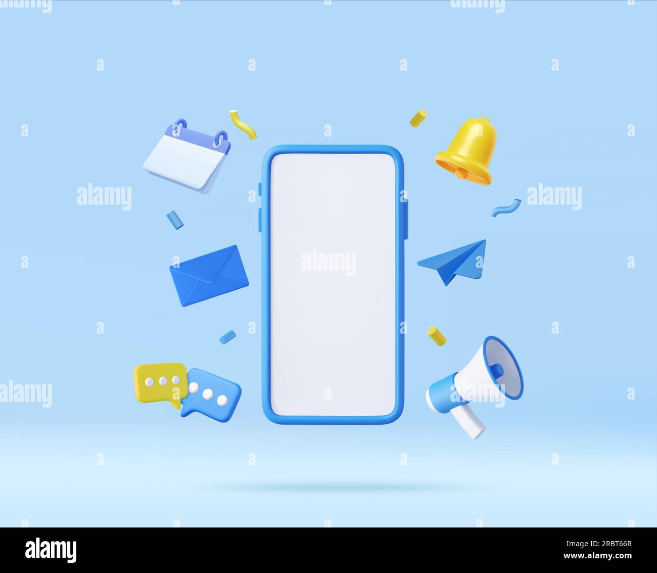 3D Telefon mit Business-Management-App. Stock Vektor