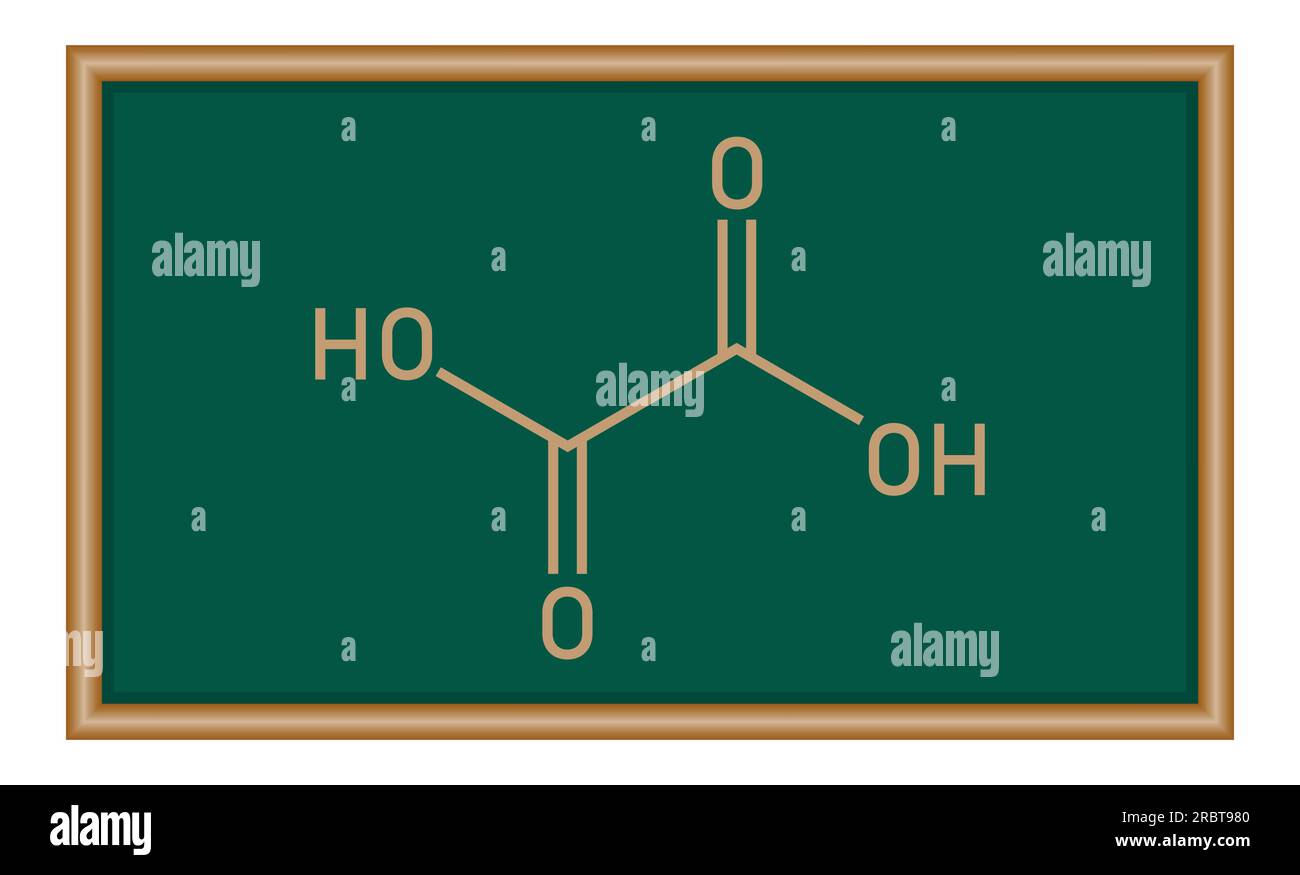 Chemische Struktur der Oxalsäure (H2C2O4). Chemische Ressourcen für Lehrer und Schüler. Chemie-Ressourcen für Lehrer und Schüler. Stock Vektor