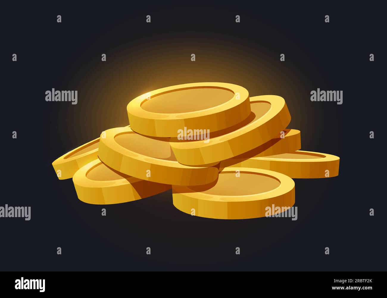 Schatzgoldmünzen für Spielekonzept Stock Vektor