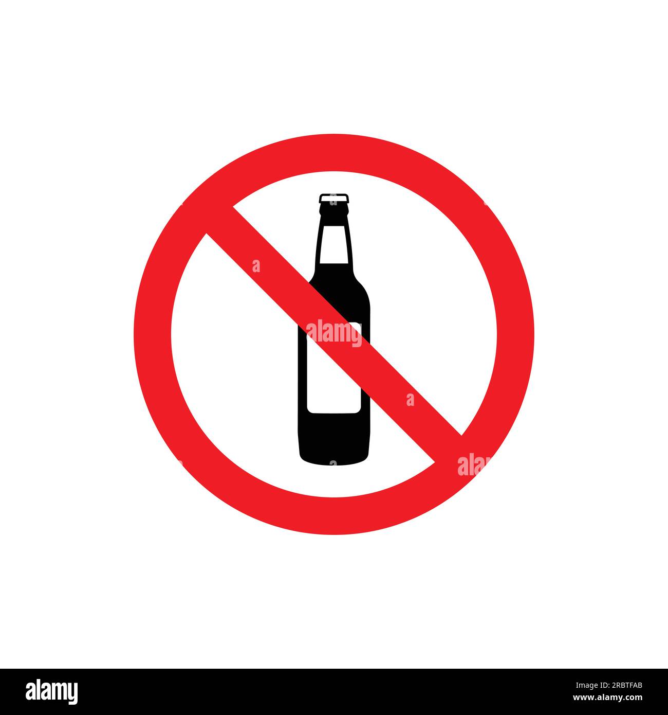 Klassisch einfach kein Trinken Alkohol Bier Flasche Symbol Vektor isoliert auf weißem Hintergrund Stock Vektor