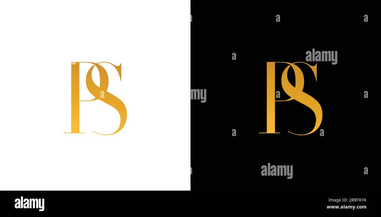 Modernes und luxuriöses PS Letter Initial Logo Stock Vektor