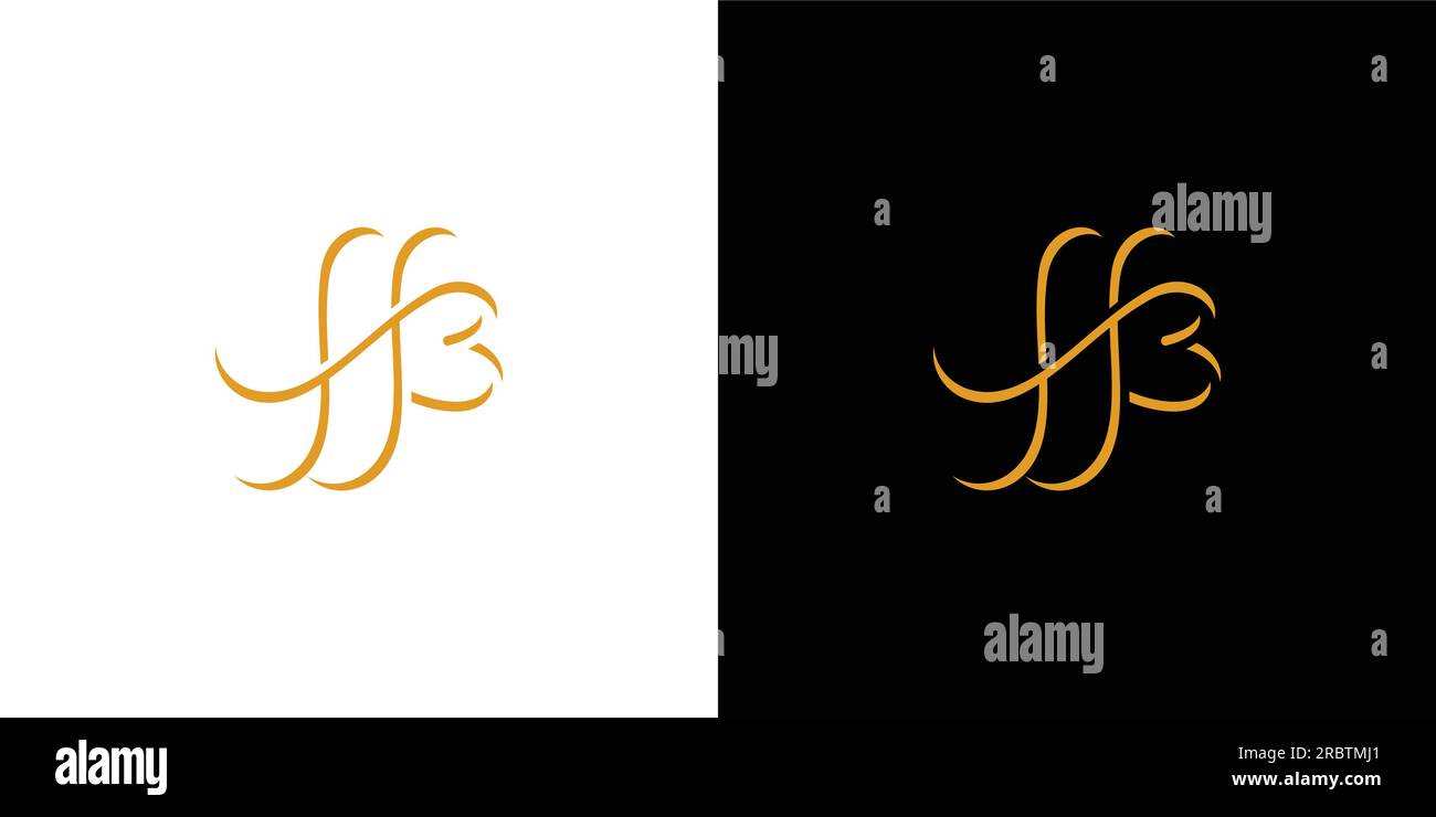 Modernes und einzigartiges handgeschriebenes HB-Initialen-Logo-Design Stock Vektor