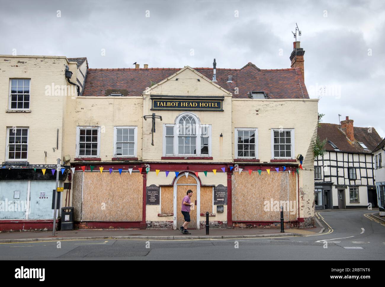 Das geschlossene Talbot Head Hotel in Upton-upon-Severn, Worcestershire, Großbritannien Stockfoto