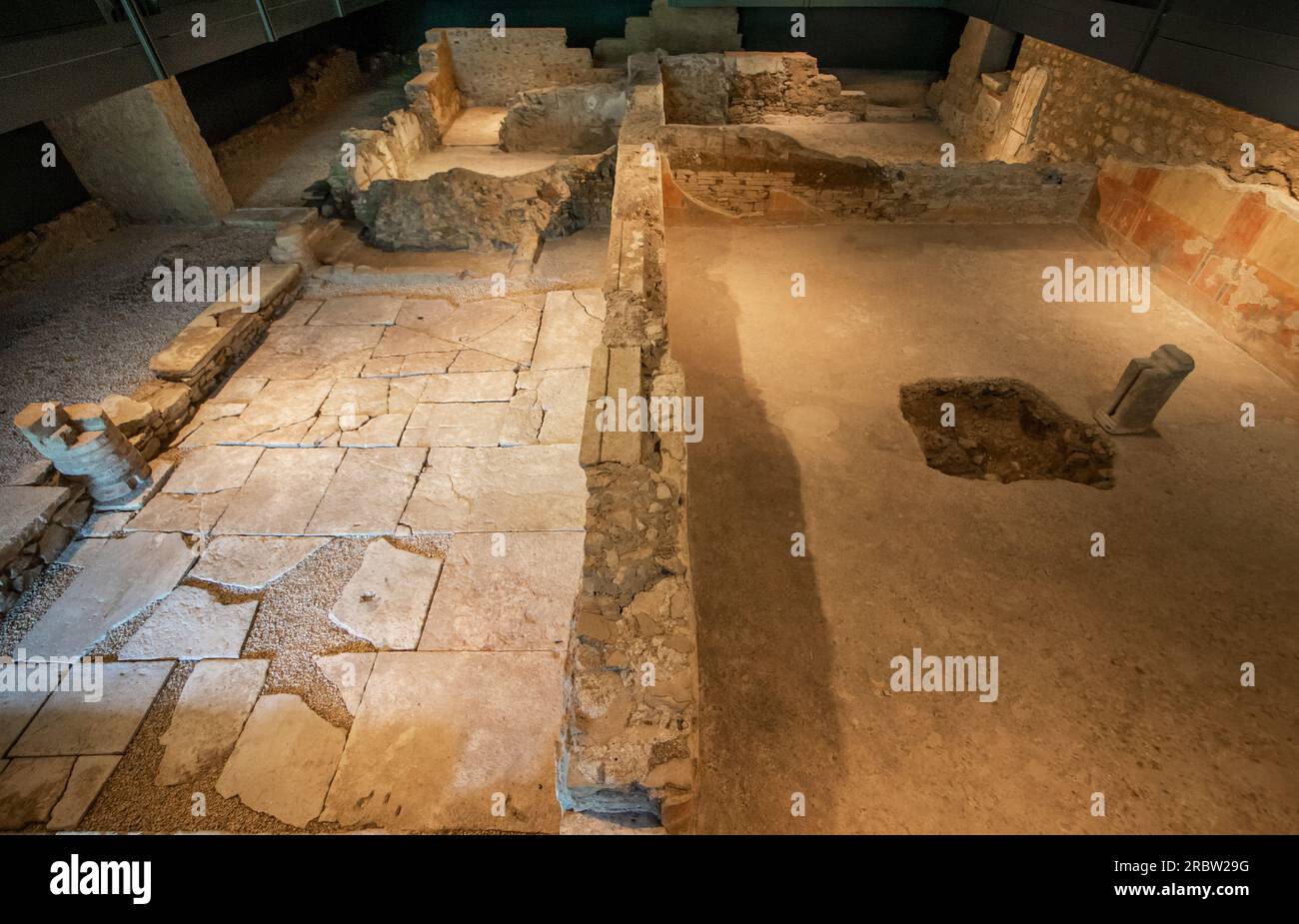 Die Ortaglia Domus, die zum UNESCO-Weltkulturerbe gehört, ist ein wichtiges Wahrzeichen in Brescia. Hier vor allem die Mosaike Stockfoto