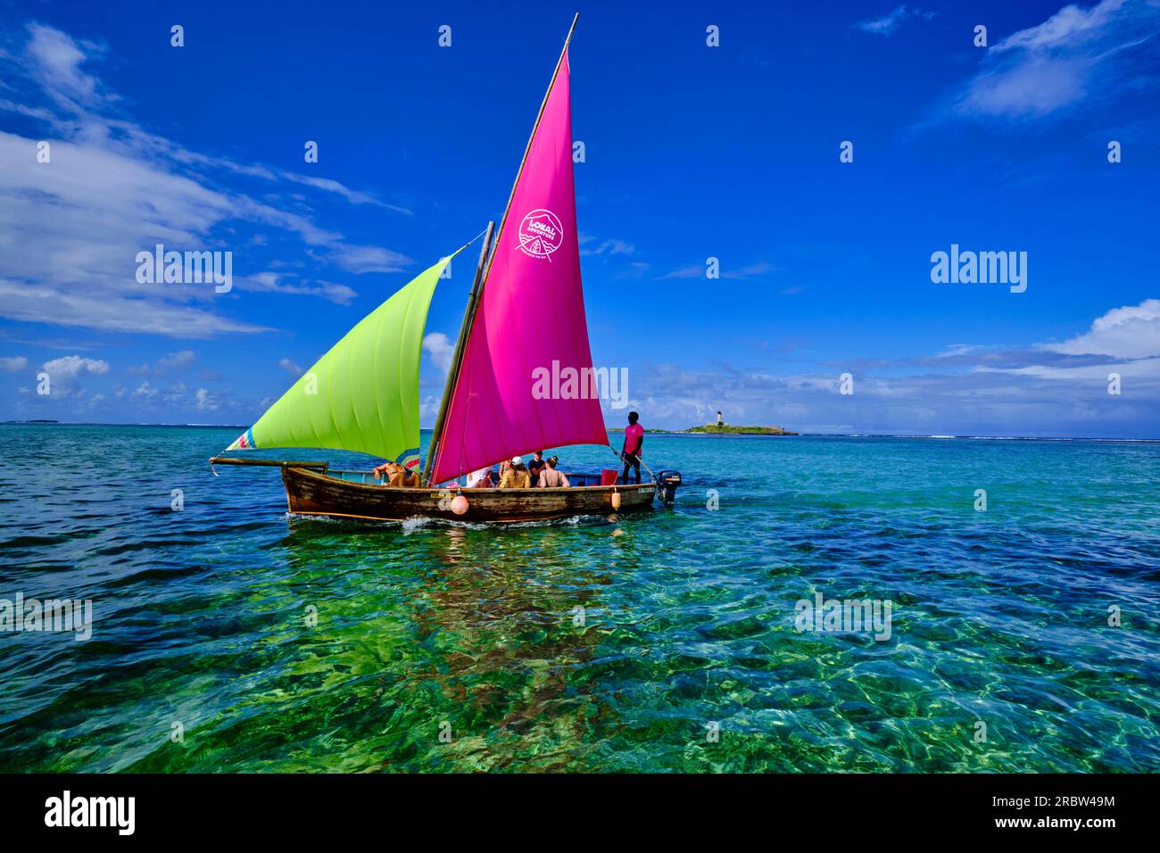 Mauritius, Grand Port District, Old Grand Port, Grand Port Bay, Segeltörn mit Lokal Adventure Moris Stockfoto