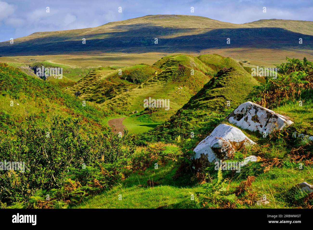 Vereinigtes Königreich, Schottland, Isle of Skye, Landschaft von Fairy Glen Stockfoto