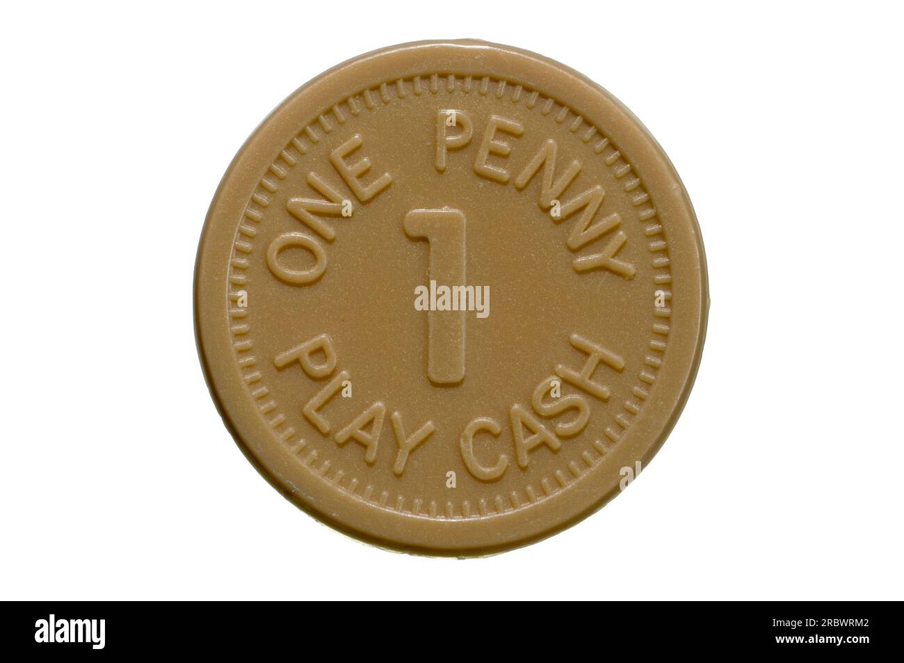 Plastic One Penny Play Cash Stockfoto