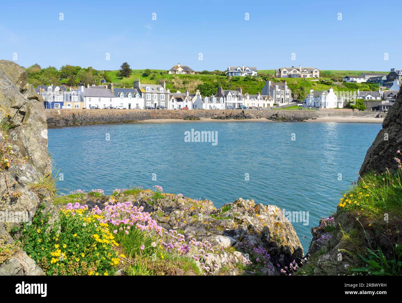 Hafen von Portpatrick und Dorf Portpatrick an den Rheinrändern der Halbinsel Galloway Dumfries und Galloway Scotland UK GB Europa Stockfoto