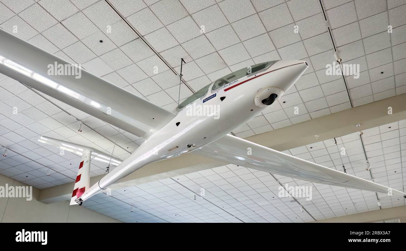 Die DG Flugzeugbau Perlan Glider height zeichnet das Flugmuseum Tukwila Seattle Washington State USA auf Stockfoto