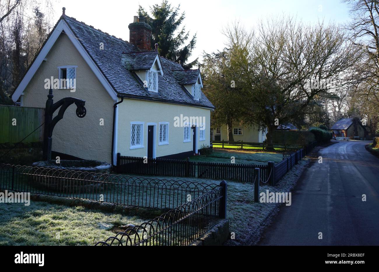 Ein kalter und frostiger Morgen im alten Direktor Stockfoto
