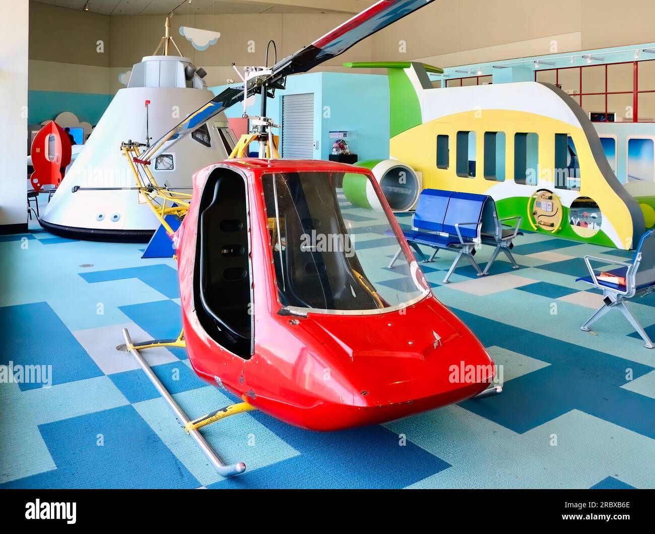 RotorWay Scorpion Too II Heimwerkertrikot Hubschrauber über das Museum of Flight Tukwila Seattle Washington State USA Stockfoto