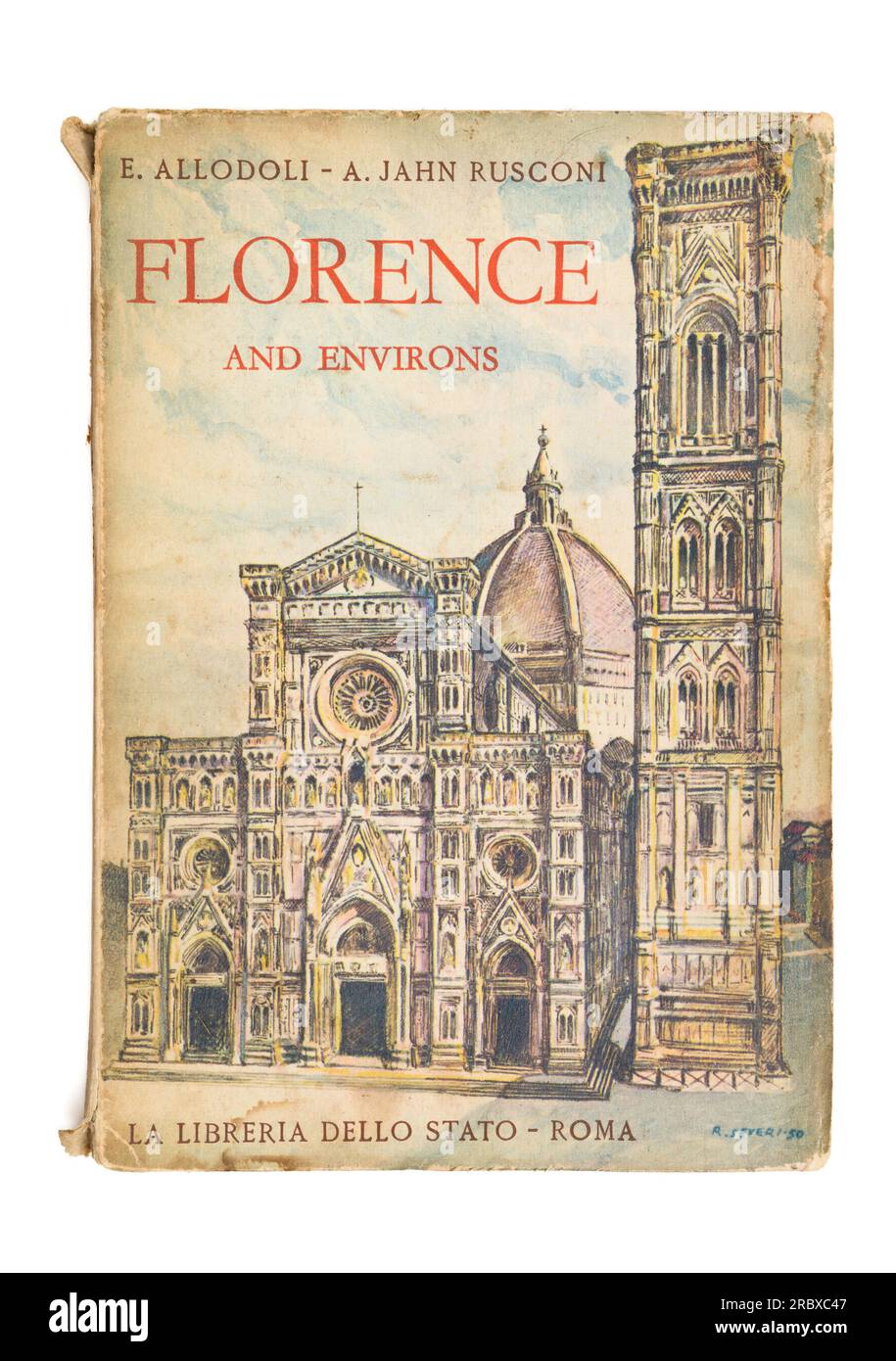 Cover des alten Florenz Reiseführer Florenz und Umgebung von Allodoli und Rusconi Stockfoto