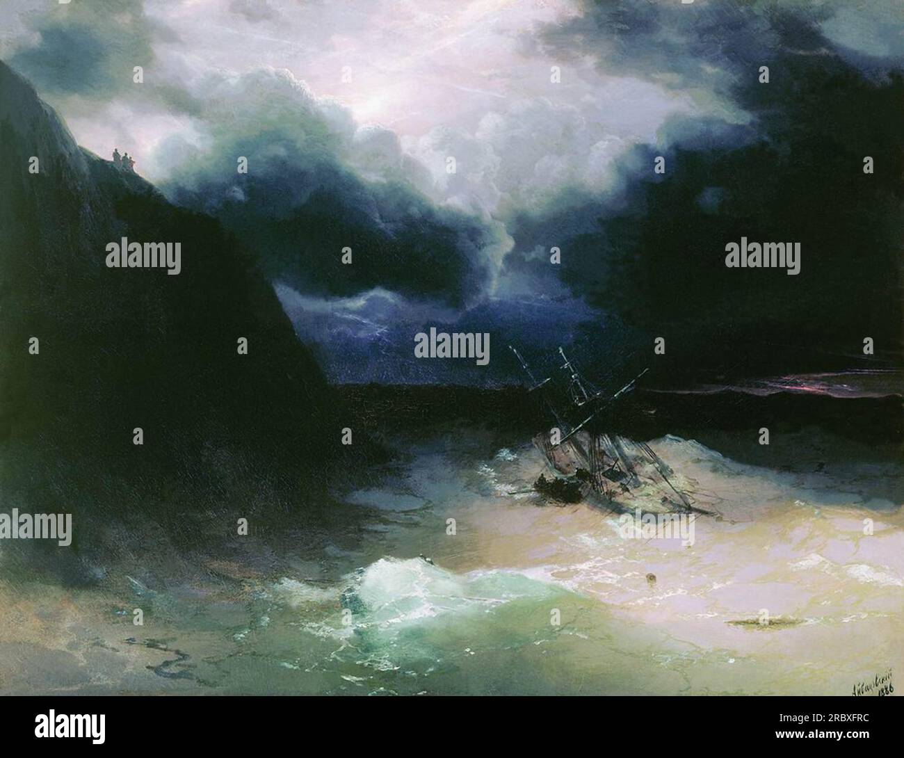 Segeltörn in einem Sturm 1881 von Ivan Aivazowsky Stockfoto