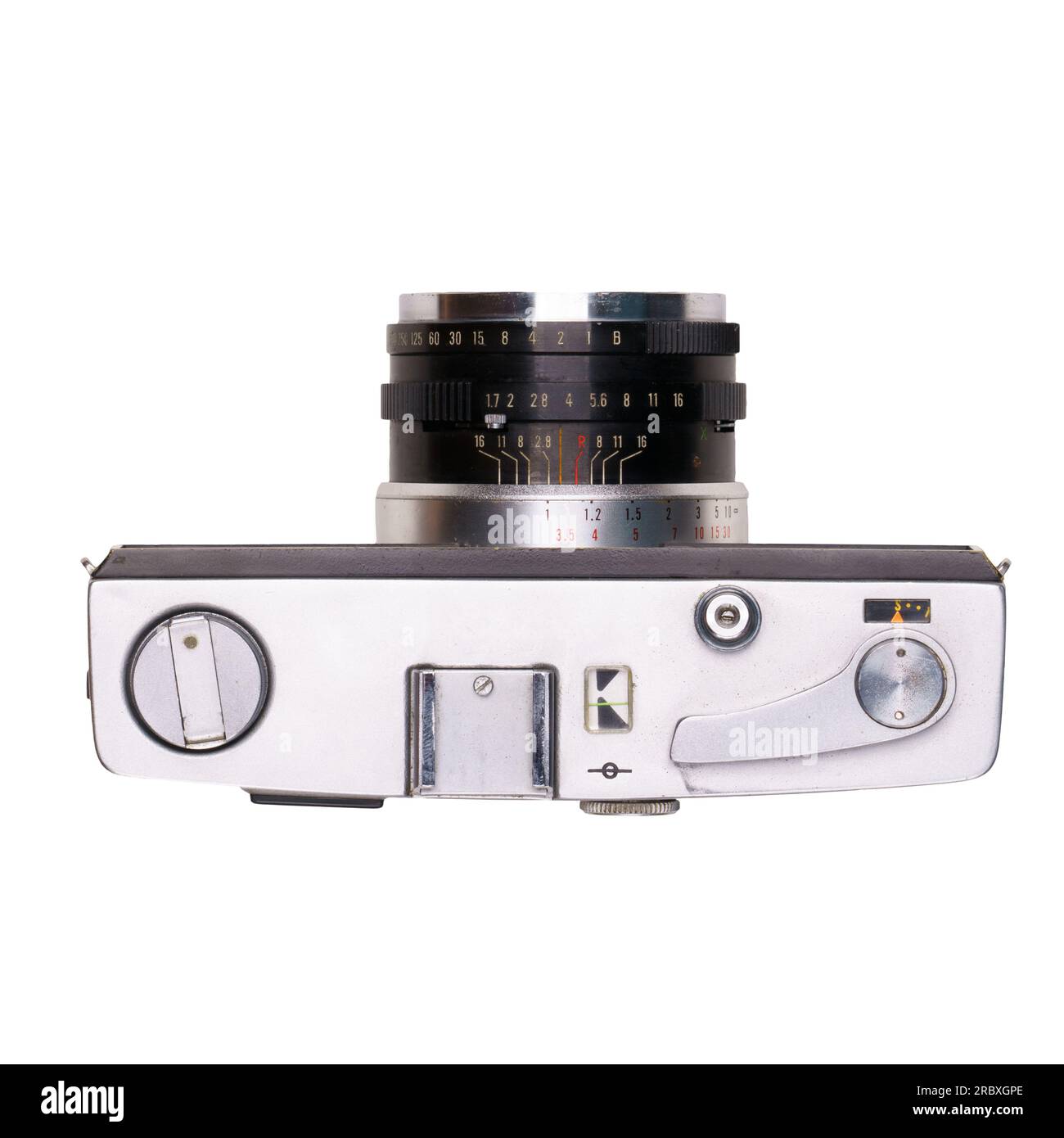 Alte Filmkamera isoliert auf weißem Hintergrund Stockfoto