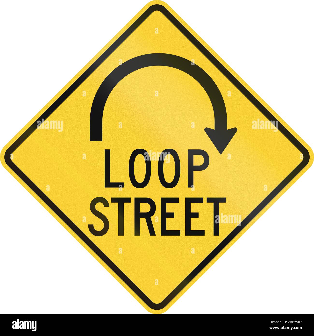 US-Straßenwarnschild: Straßenschild für Loop Stockfoto
