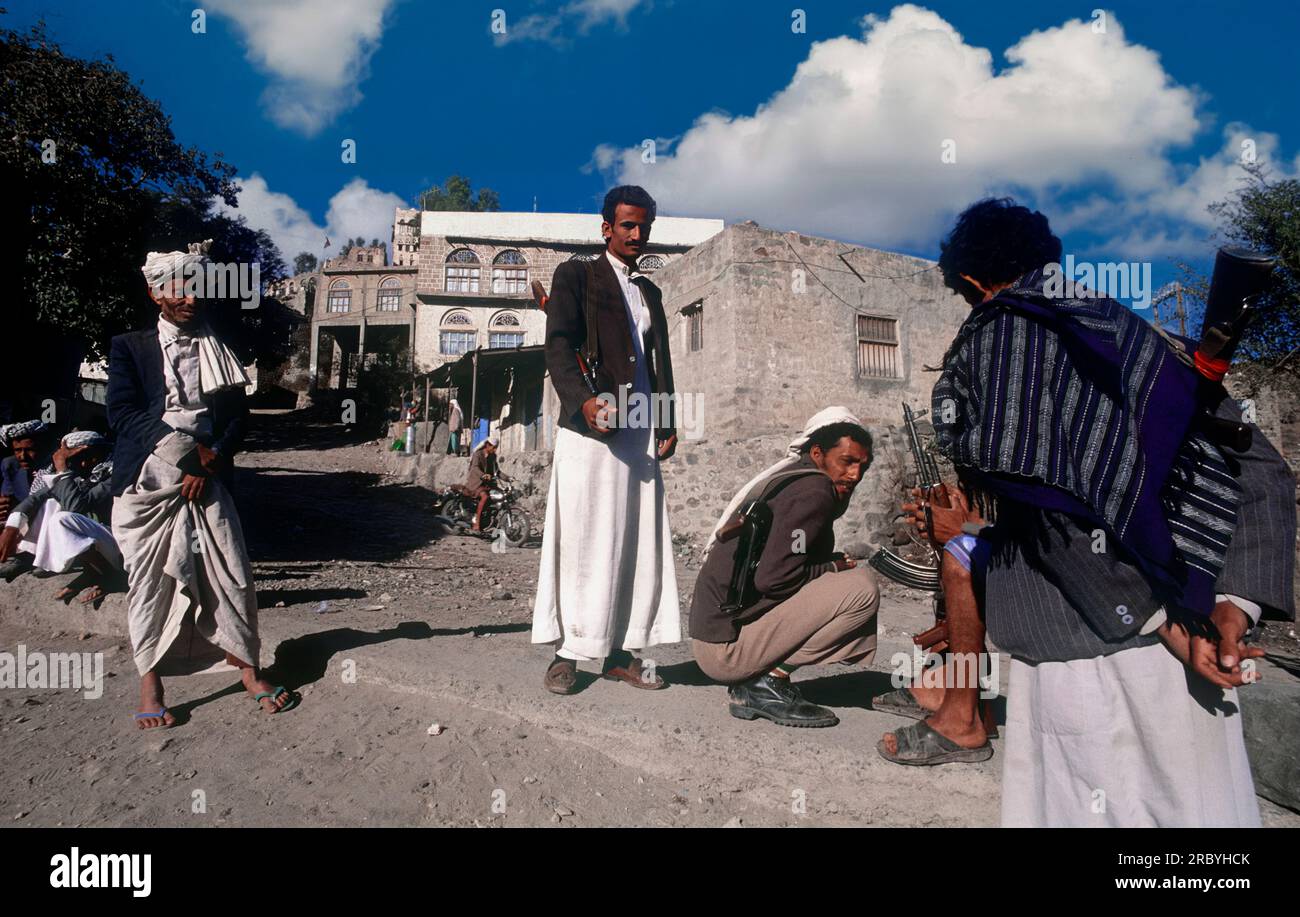 Asien Jemen - Bewaffnete Jemeniten Stockfoto