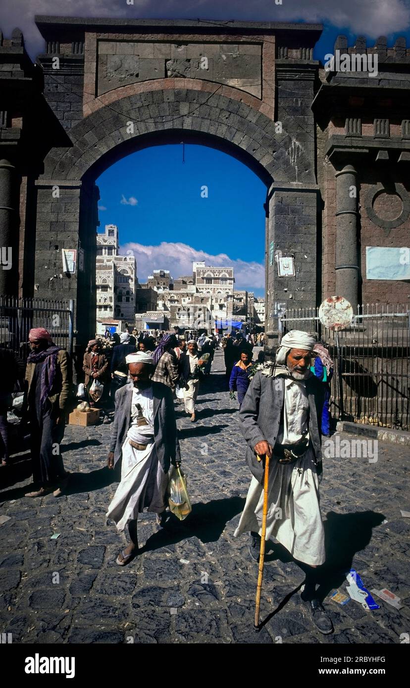 Asien Jemen - Sana'a - das Bab Al Jemen Tor Stockfoto
