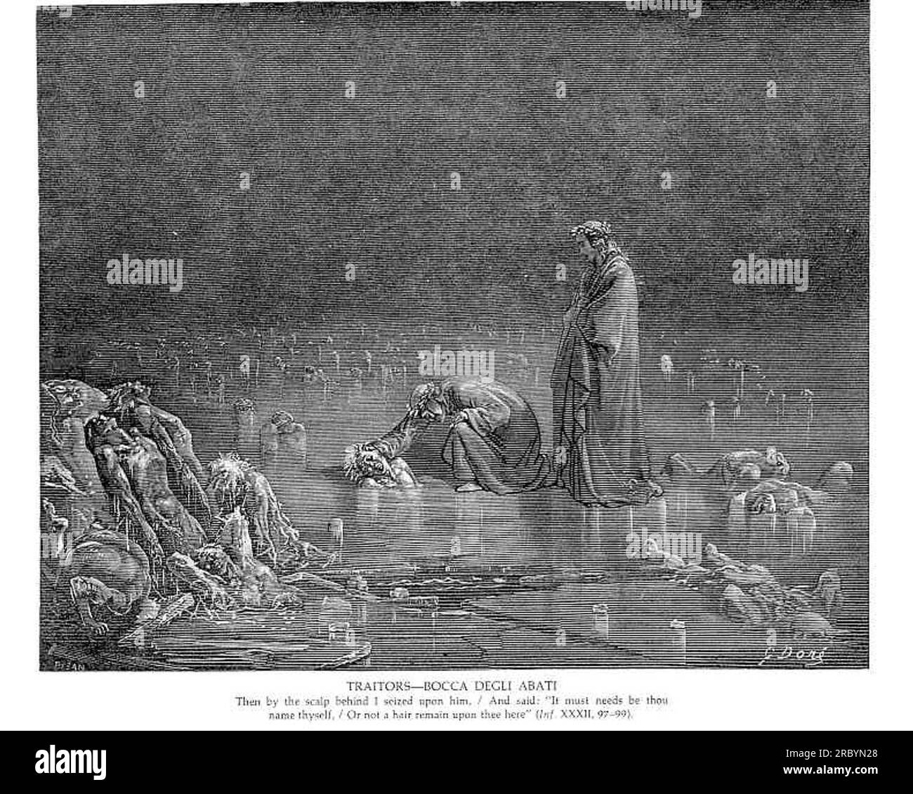 Verräter--Bocca Degli Abati von Gustave Dore Stockfoto