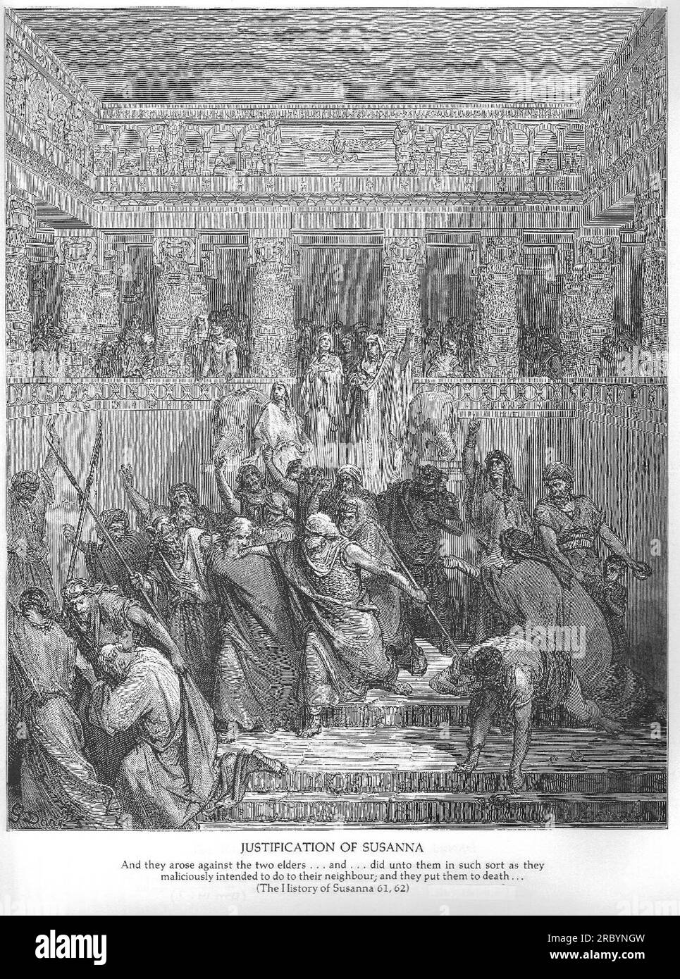 Die Rechtfertigung von Susanna durch Gustave Dore Stockfoto