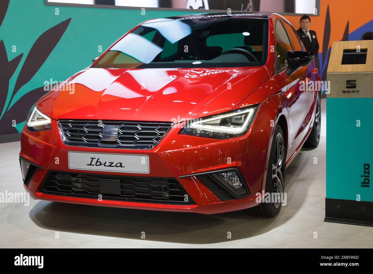 Barcelona, Spanien - 14. Mai 2023: Sitz Ibiza auf der Automobile Barcelona 2023 in Barcelona, Spanien. Stockfoto