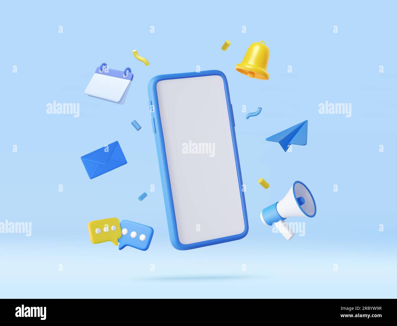 3D Telefon mit Business-Management-App. Stock Vektor