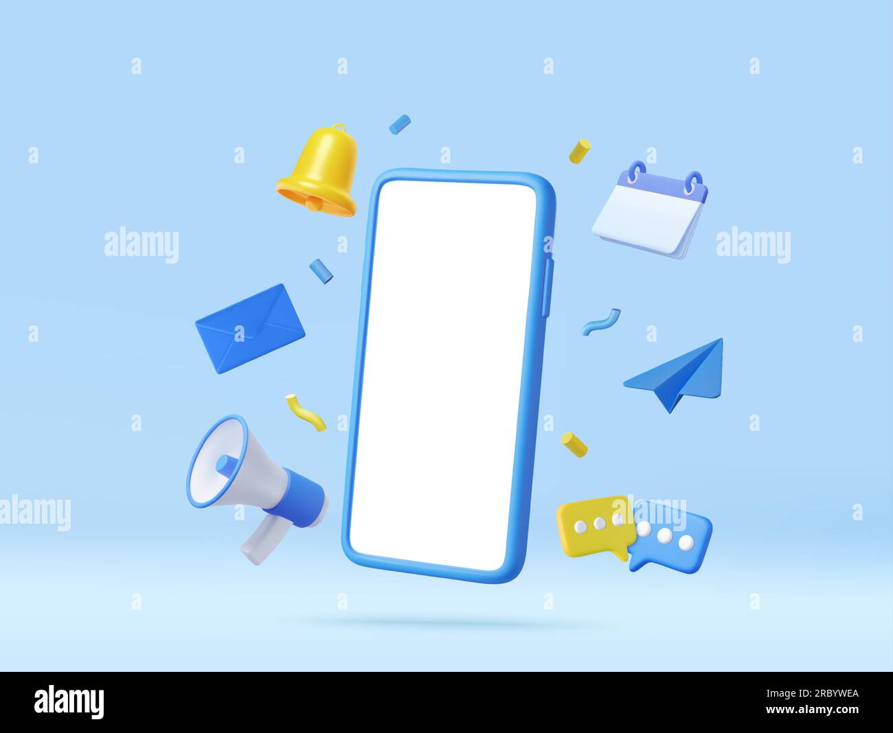 3D Telefon mit Business-Management-App. Stock Vektor