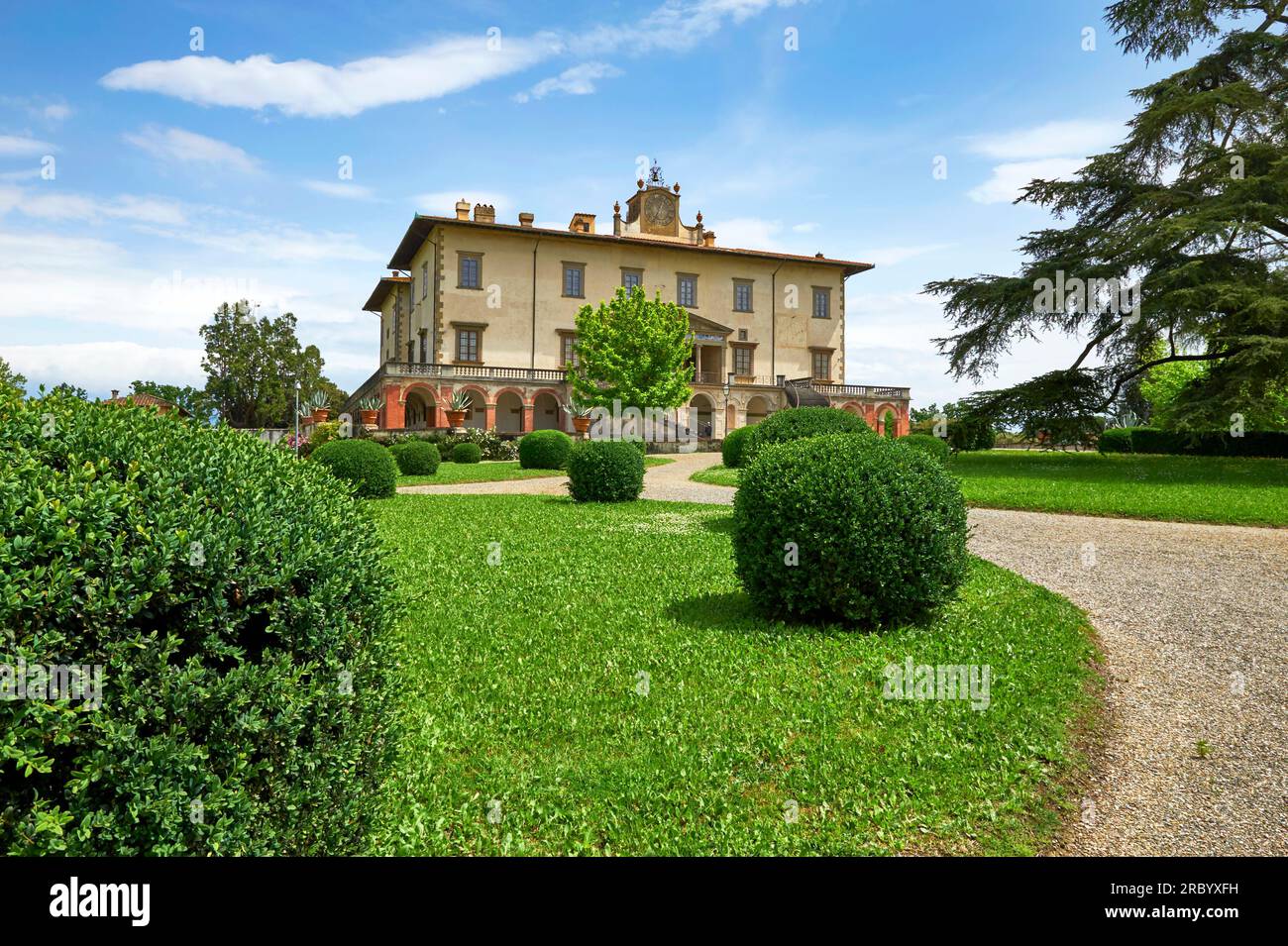 Medici Villa in Poggio a Caiano, Toskana Stockfoto