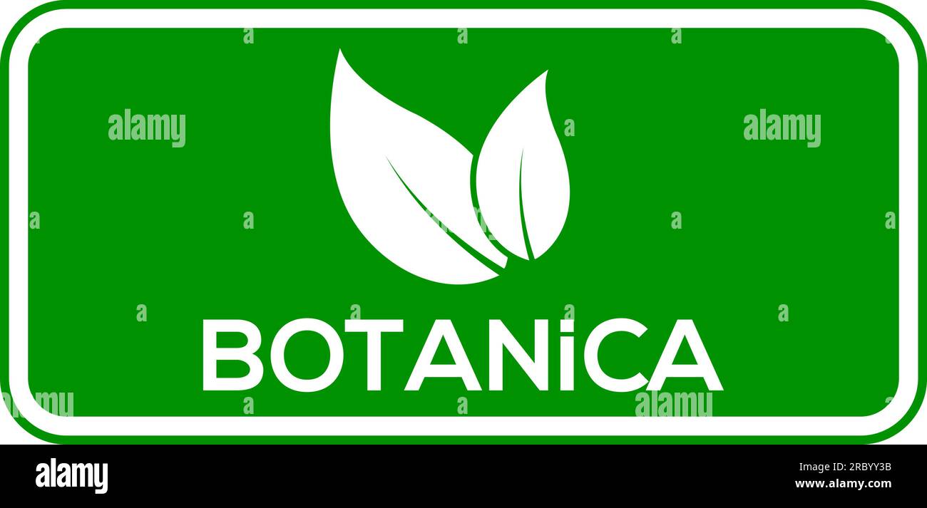 Botanisches Blattvektorlogo oder -Symbol, grüner Hintergrund Botanisches Logo Stock Vektor