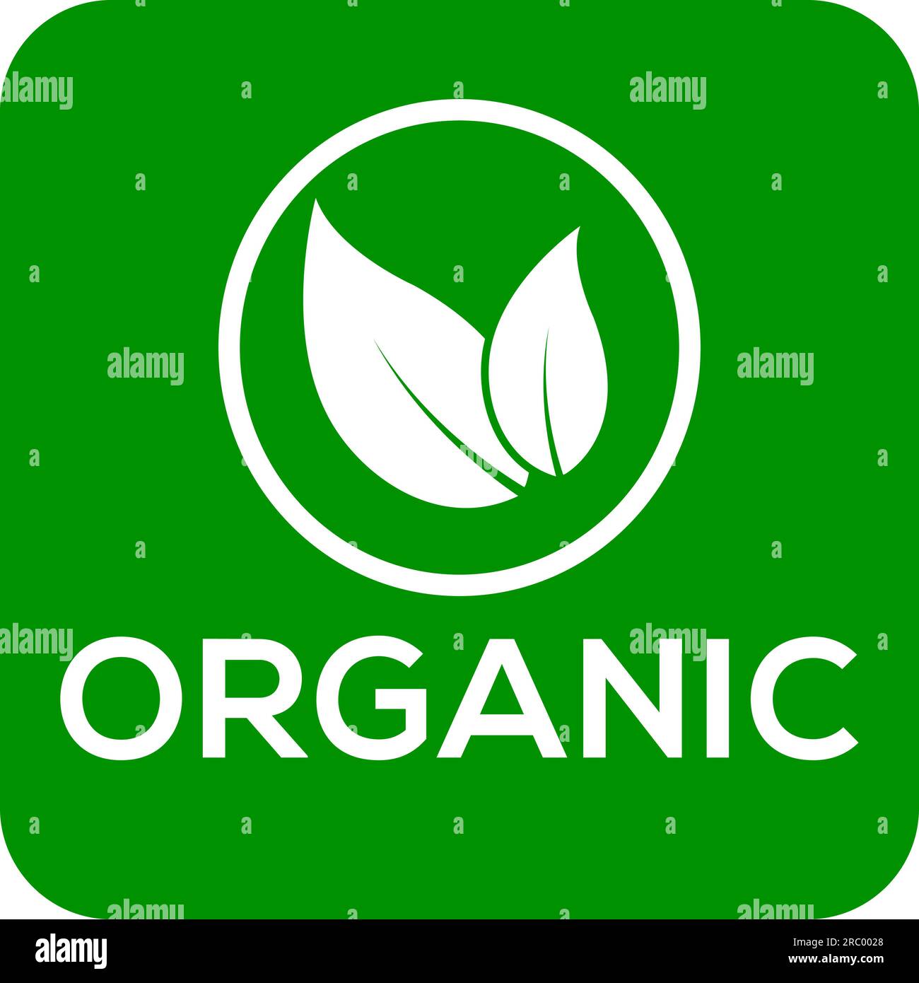 Grüner Hintergrund organisches Vektorlogo oder Symbol, organisches Logo Stock Vektor