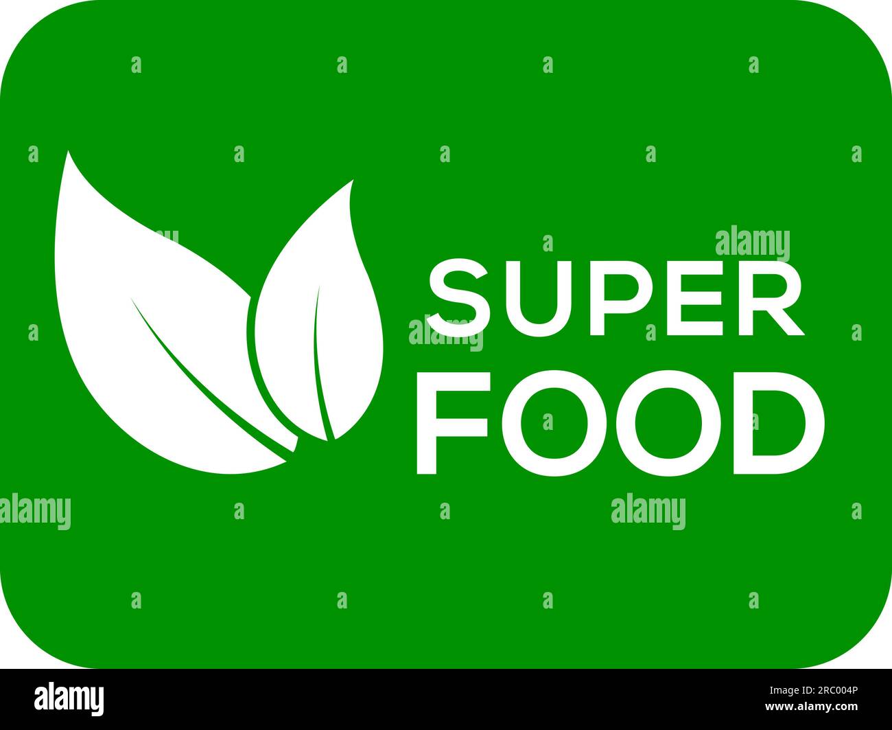 Grüner Hintergrund Super Food Logo oder Symbol, Super Food Vector Logo Stock Vektor