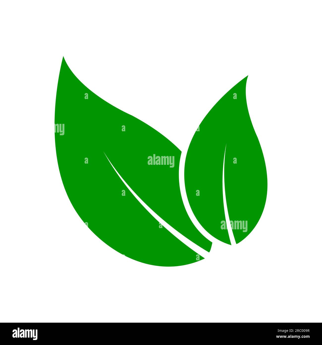 Umweltfreundliches Vector Green Leaf hinterlässt Symbol oder Logo, paarweise Blattsymbol Stock Vektor