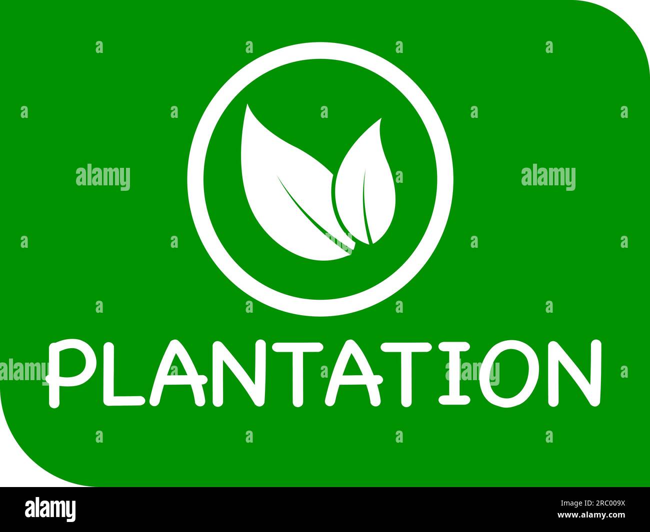 Logo oder Symbol für Plantage-Vektor, Logo für Plantage mit grünem Hintergrund Stock Vektor