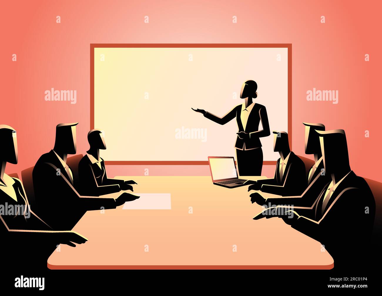 Geschäftsdarstellung von Geschäftsleuten, die ein Meeting abhalten Stock Vektor