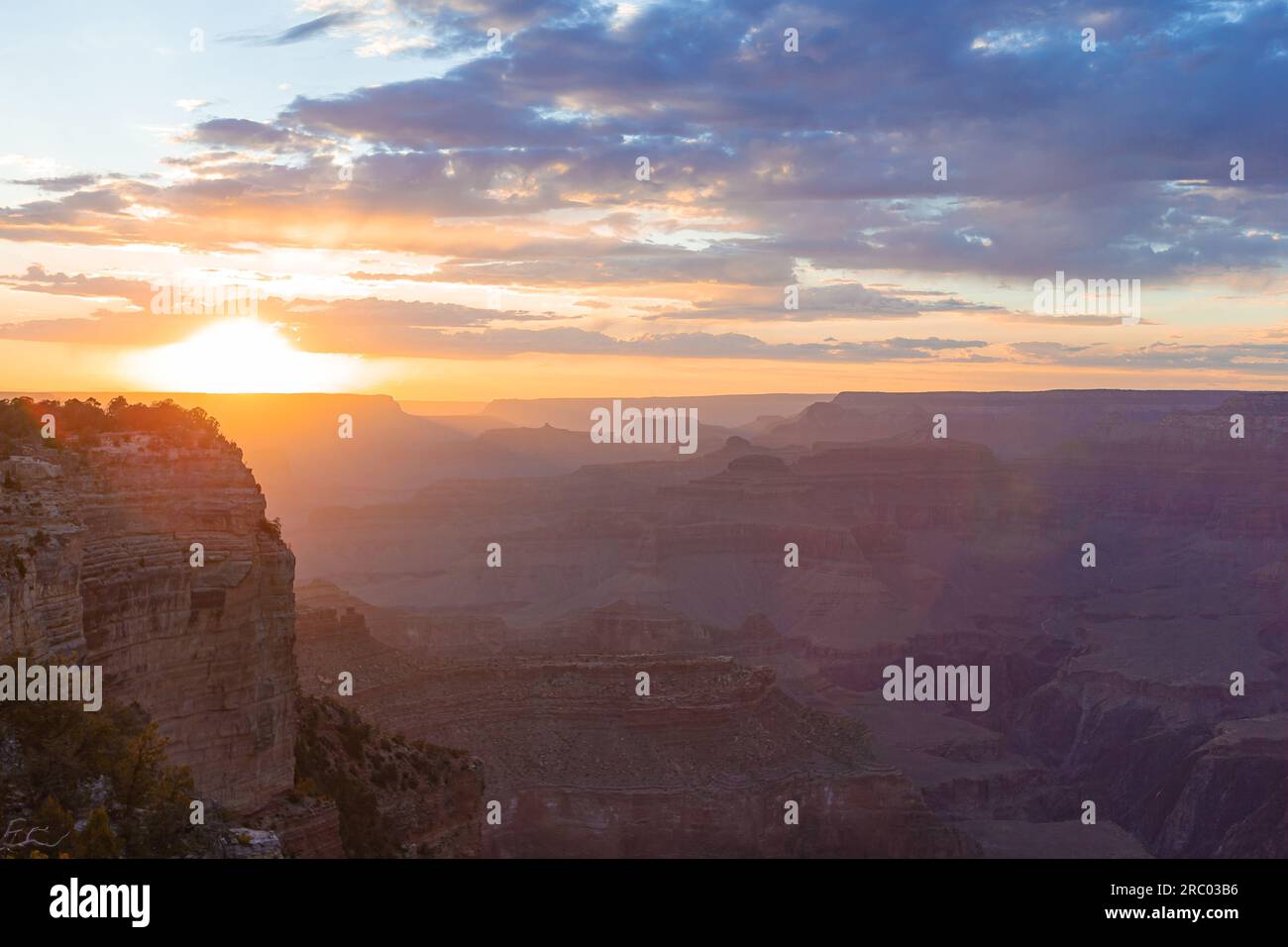Grand Canyon bei Sonnenuntergang, im Grand Canyon National Park, Arizona Stockfoto