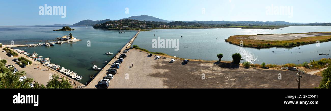 Bucht des Klosters Vlacherna, Korfu, Griechenland Stockfoto