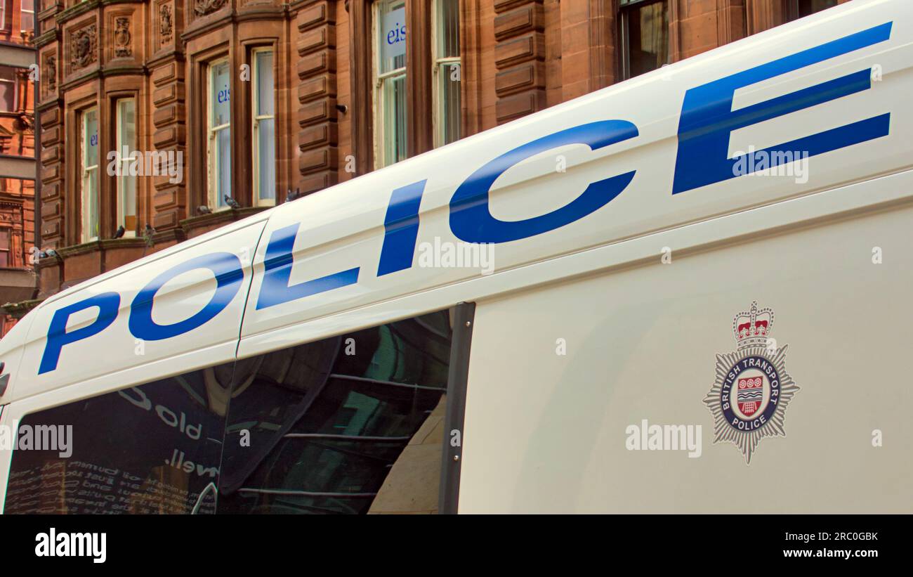 Polizei schottland auf den Straßen von glasgow Stockfoto