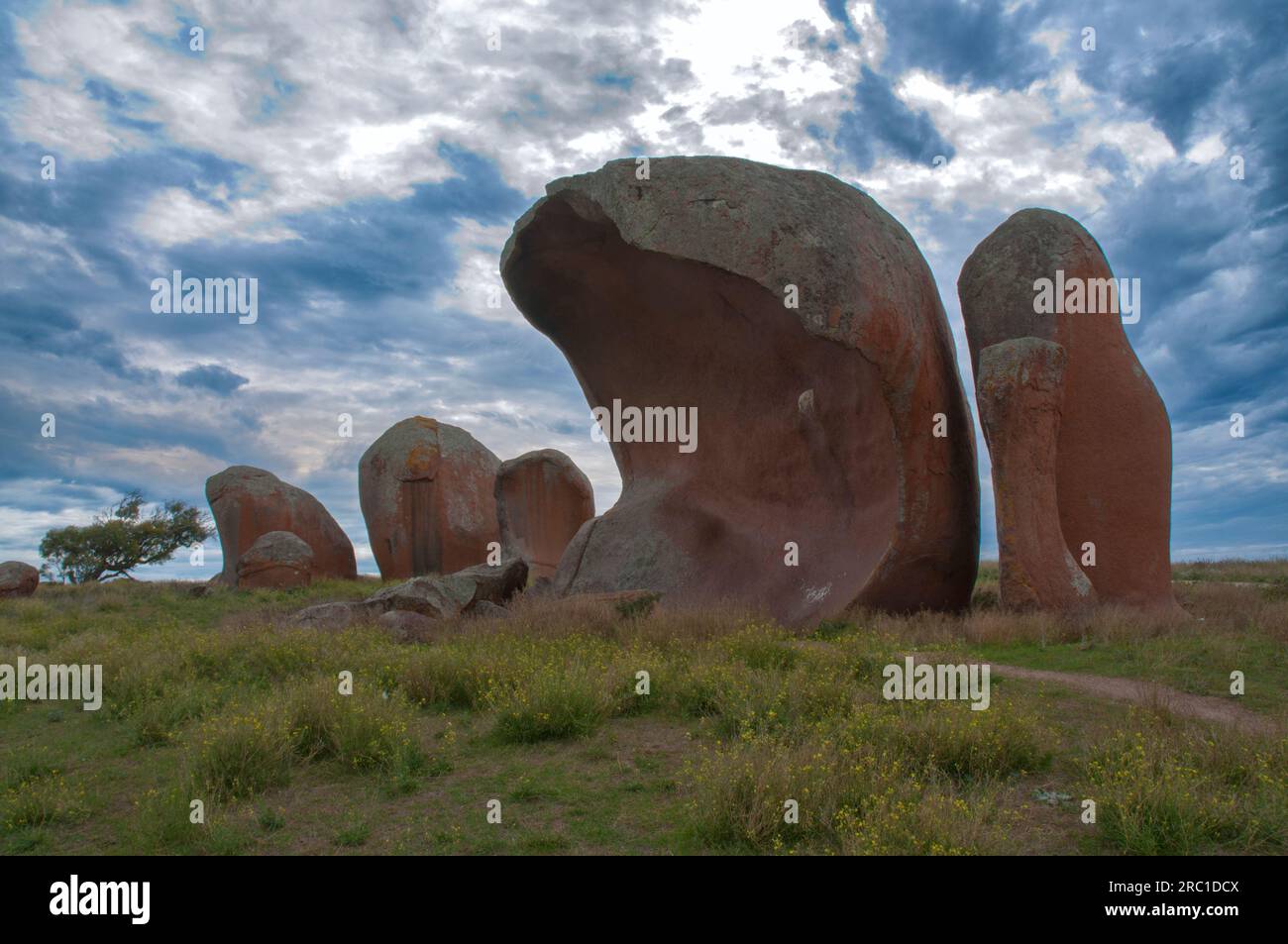 Inselbergs, eine besondere geologische Formation, bekannt als Murphy's Haystacks auf der Eyre-Halbinsel in Südaustralien Stockfoto