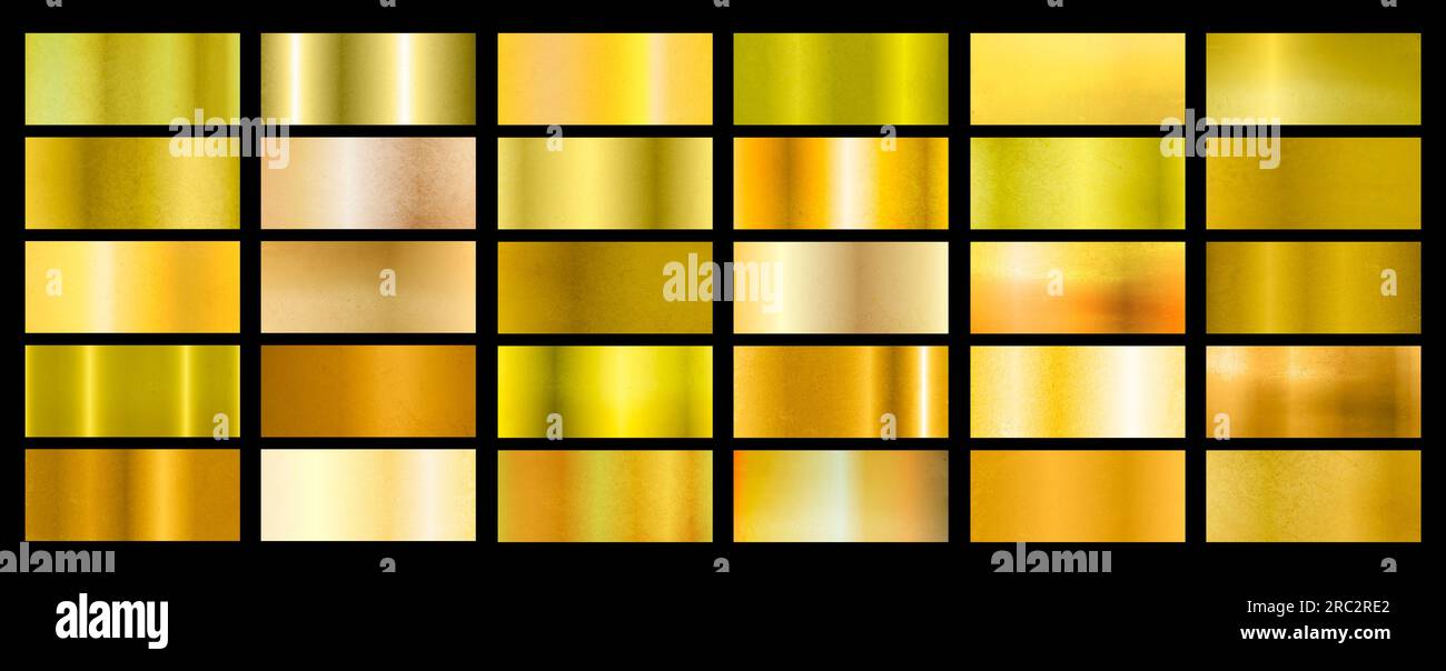 Set mit goldenen Texturen auf schwarzem Hintergrund, Bannerdesign Stockfoto