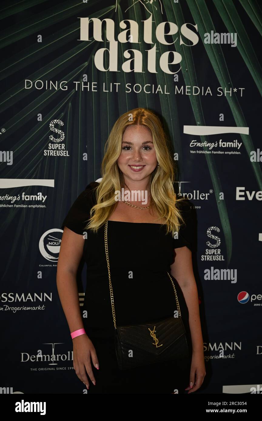 Dalia Mya Schmidt-Foß beim Mates Date Influencer Event auf der Berliner Fashion Week Frühling/Sommer 2024 in der Berliner Freiheit. Berlin, 11.07.2023 Stockfoto