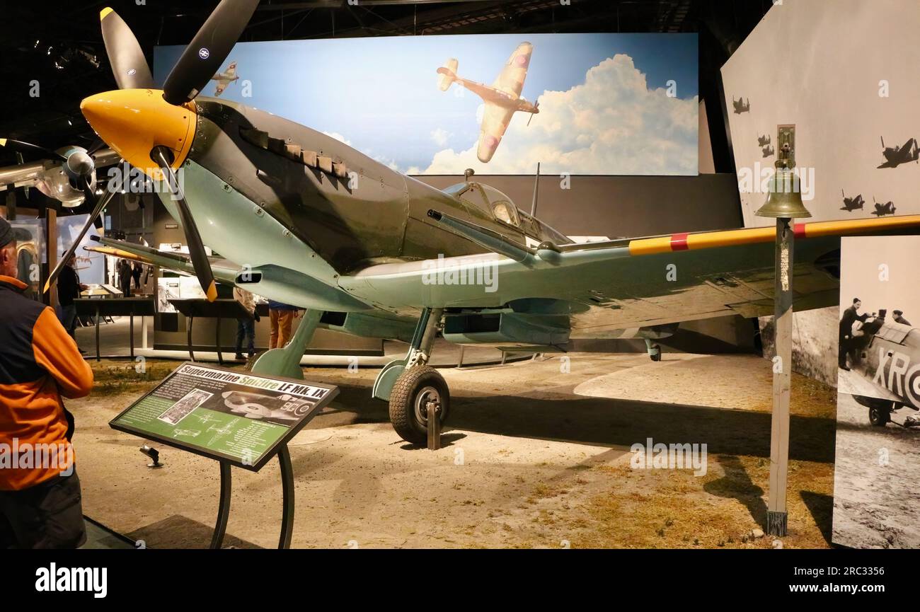 Supermarine Spitfire Mk.IX legendäres britisches Kampfflugzeug aus dem 2. Weltkrieg Flugmuseum Seattle Washington State USA Stockfoto