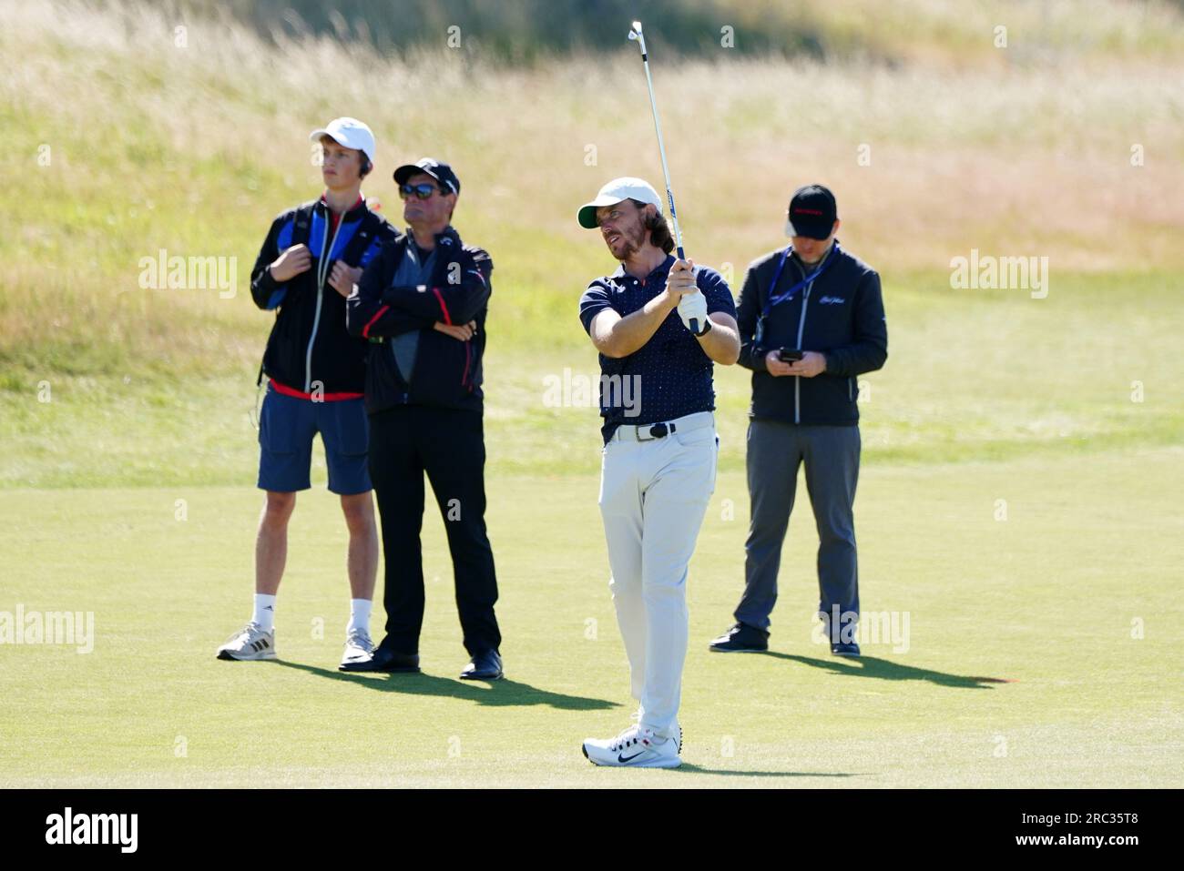 Tommy Fleetwood aus England während des Pro-am vor den Genesis Scottish Open 2023 im Renaissance Club, North Berwick. Bilddatum: Mittwoch, 12. Juli 2023. Stockfoto