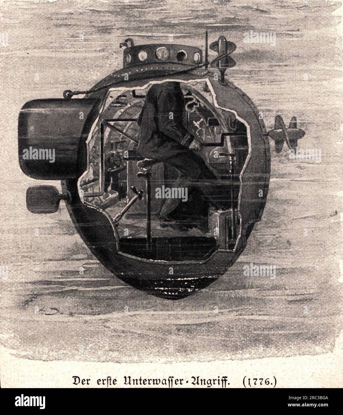Transport / Transport, Navigation, U-Boot, U-Boot Turtle of David Bushnell, 1775, URHEBERRECHT DES KÜNSTLERS MUSS NICHT FREIGEGEBEN WERDEN Stockfoto
