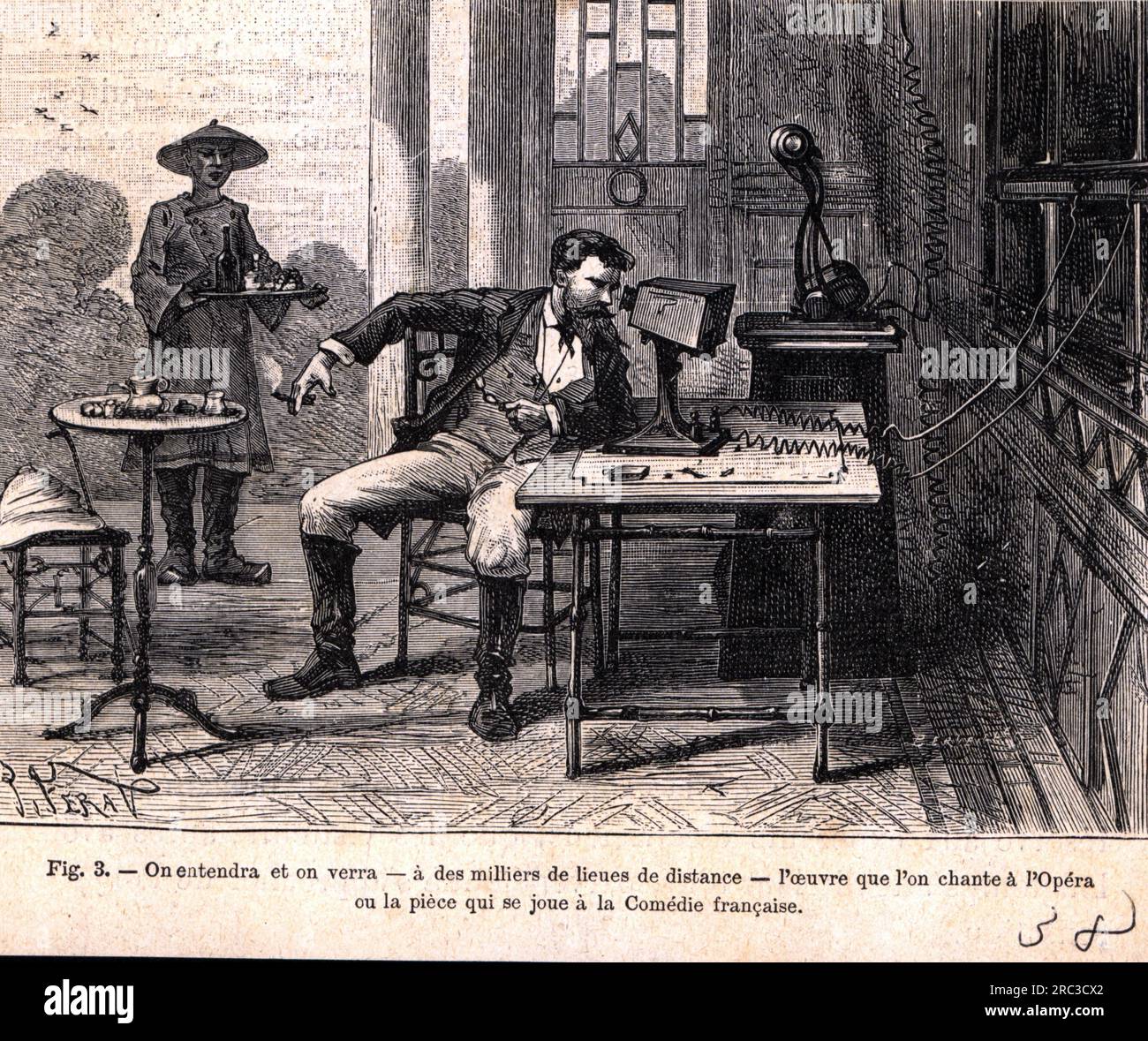 Technik, Telegraphie, Radio, Übertragung einer Oper von der Comedie Francais in Paris nach Vietnam, DAS URHEBERRECHT DES KÜNSTLERS MUSS NICHT GEKLÄRT WERDEN Stockfoto