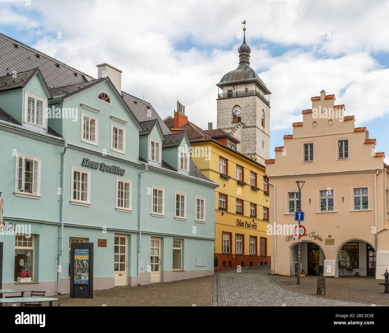 Ceska Kamenice, Tschechische Republik, 28.06.2023, historisches Stadtzentrum von Ceska Kamenice, einer städtischen Monumentationszone Stockfoto
