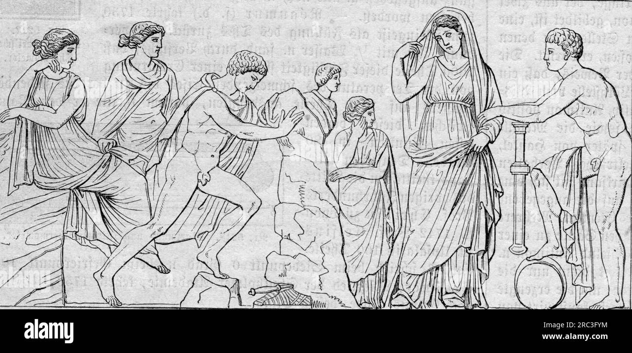 Literatur, griechische Mythologie, Theseus bekommt Schwert und Schuhe des Ägeus unter einem Stein, DAS URHEBERRECHT DES KÜNSTLERS MUSS NICHT GEKLÄRT WERDEN Stockfoto
