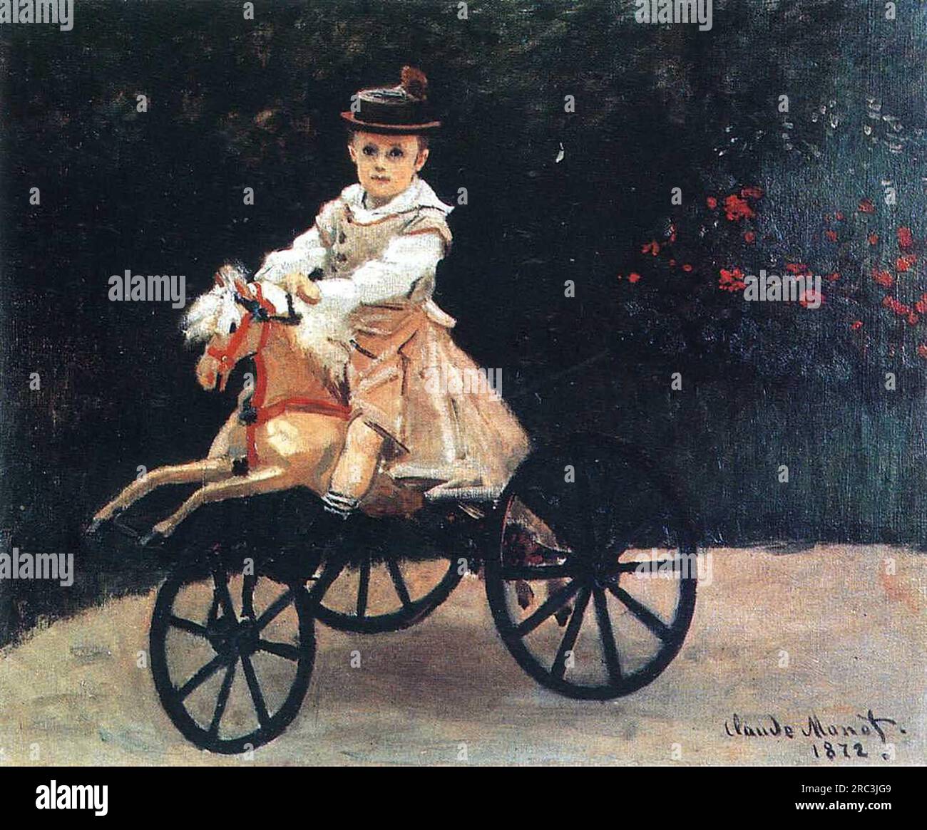 Jean Monet auf einem mechanischen Pferd 1872 von Claude Monet Stockfoto