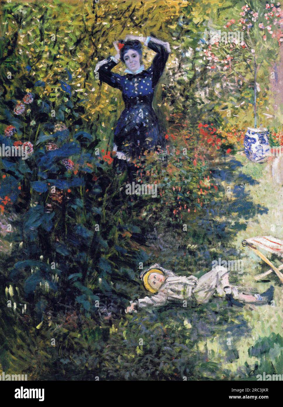 Camille und Jean Monet im Garten in Argenteuil 1873 von Claude Monet Stockfoto