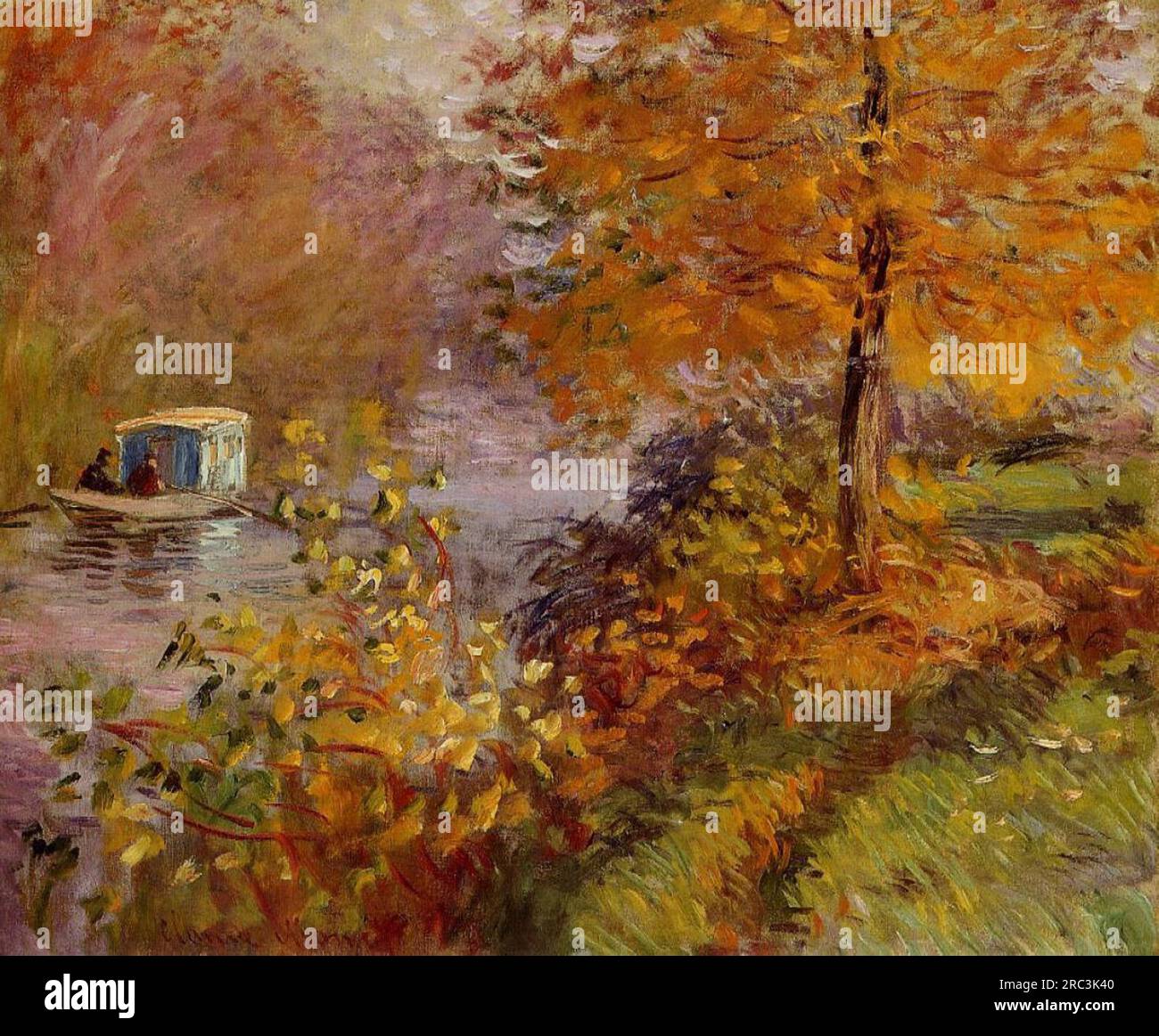 The Studio Boat 1876 von Claude Monet Stockfoto