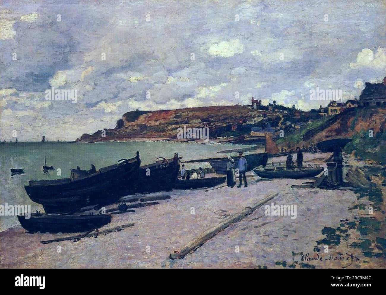 Sainte-Adresse, Angelboote an der Küste 1867 von Claude Monet Stockfoto